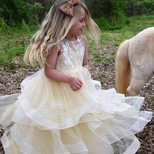 4T Girls, Full dress, Cream